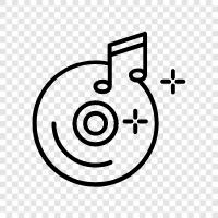 music cd, music album, music compilation, music track icon svg