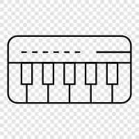 Musik, Notizen, Keyboard, Spielen symbol