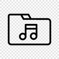 music, music folder, music files, music library icon svg