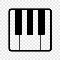 music, keys, black, white icon svg