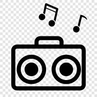 music, cassette, boom box, retro icon svg