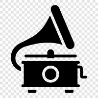 music, records, player, music box icon svg