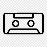 music, tape, audio, vintage icon svg