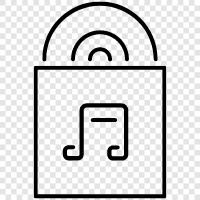 music, audio, compact, digital icon svg