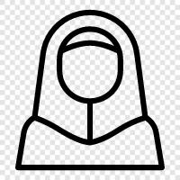 muslim women, islam, hijab, quran icon svg