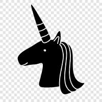 mythical creature, horse with a horn, magical creature, Unicorn icon svg