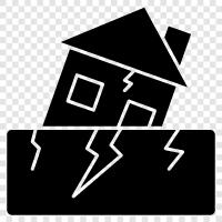 natural disaster, seismic activity, disaster, landslide icon svg