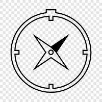 navigation, hiking, orienteering, Compass icon svg