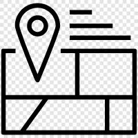 navigation, tracking, location, mapping icon svg