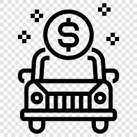 new car, used car, car prices, car insurance icon svg