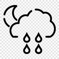 night rain, thunderstorm, heavy rain, wet icon svg