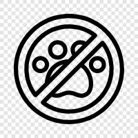 no animals, no furry friends, no cats, no dogs icon svg