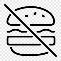 no bun, vegan, gluten free, no burger icon svg