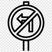 no left turn, one way, one way street, no left turn on icon svg