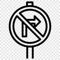 no turn, no go, one way, no turn right icon svg