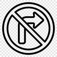 no turn, right turn, left turn, no turn right icon svg