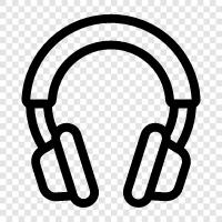 noise cancelling, Bluetooth, stereo, headphones for music icon svg