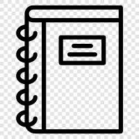 Notebookpapier, NotebookComputer, NotebookStift, Notebook symbol