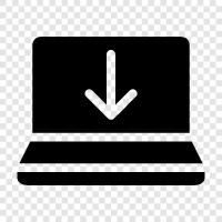 notebook software, laptop download, laptop software, computer software icon svg