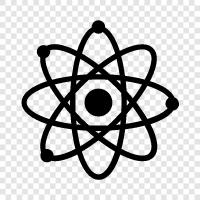 nucleus, atom theory, electron, protons icon svg