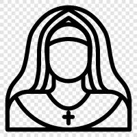 nun, nunnery, convent, cloister icon svg