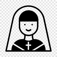 nunnery, convent, religious order, Nun icon svg