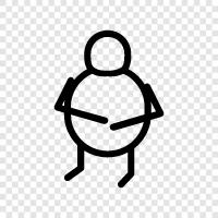 Fettleibigkeit, Übergewicht, übergewichtige Menschen, morbide Fettleibigkeit symbol