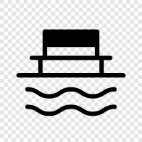 Meer, Wellen, Boot, Reisen symbol