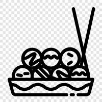 octopus balls, fried dough, savory snacks, Takoyaki icon svg