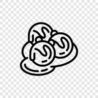 octopus balls, ball puffs, Japanese food, sushi icon svg