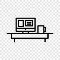 office, desk, computer, work icon svg