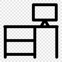 office chair, desk, chair, computer icon svg