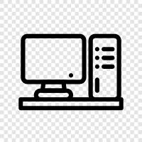 office, computer, desk, desk chair icon svg