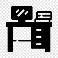 office, desk, computer, work icon svg