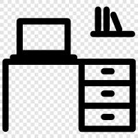 office, desk, computer, work icon svg