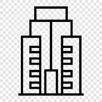 ofis, inşaat, skyscraper, yükseklik ikon svg