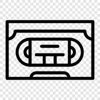 old technology, classic movies, videotape, movies icon svg