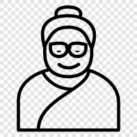 old woman, matronly, venerable, senior icon svg