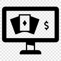 online casino, online poker, online roulette, online slots icon svg