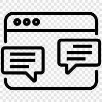 online chat, online messaging, online chat room, online chat software icon svg