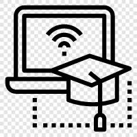 online colleges, online degrees, online programs, online learning icon svg