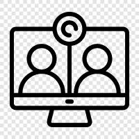 online conference, online meeting room, online conference room, online meeting software icon svg