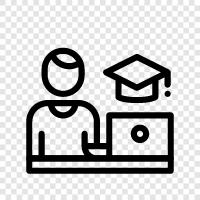 online courses, online tutorials, online classes, online degree icon svg