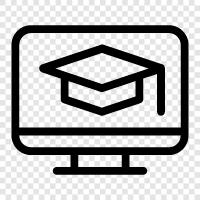 online degrees, online colleges, online universities, online learning icon svg