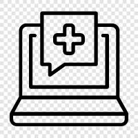 online doctor support, online health support, online medical support icon svg