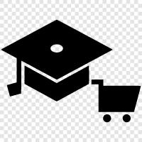 online education shopping cart, online education shopping, education shopping cart icon svg