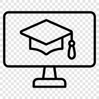 online graduation ceremony, online graduation diploma, online graduation certificate, online graduation icon svg