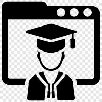 online graduation ceremony, online commencement, online diploma, online degree icon svg