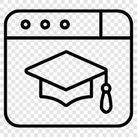 online learning, online courses, distance learning, online learning software icon svg