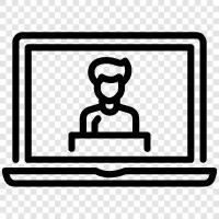 online learning, online course, online program, online course materials icon svg